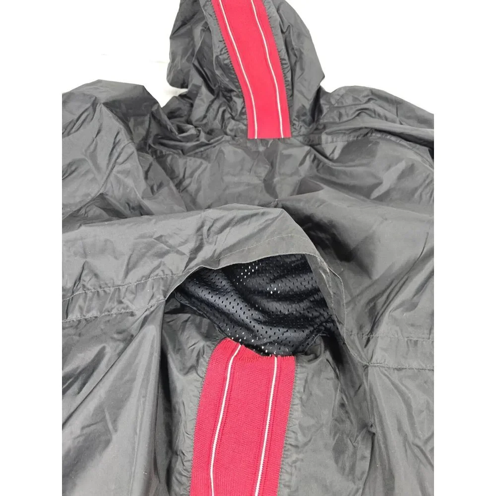 Nike XL (18-20)Kids Windbreaker Hooded‎ Vintage Jacket Black Red